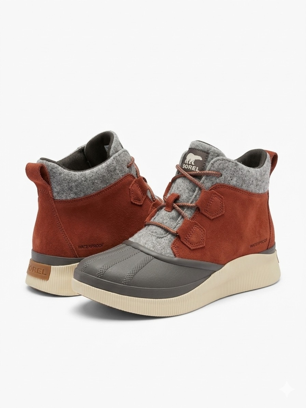 NWT Sorel Out N About IV Classic Waterproof Boots Rust Grey Women's Size 10